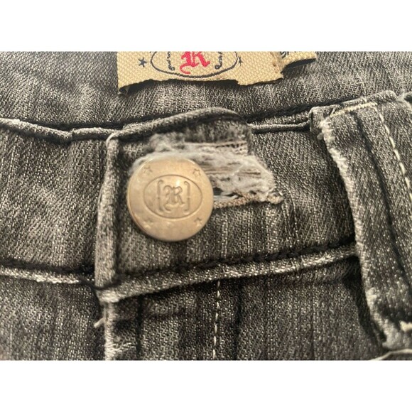 Rock & Republic Jean Shorts Juniors 9/10 Black Distressed Mid Rise 5” - Picture 3 of 11